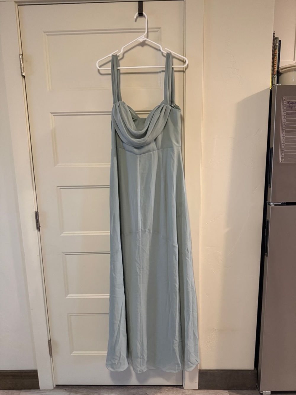 Sage Green Draped Maxi Dress - Women